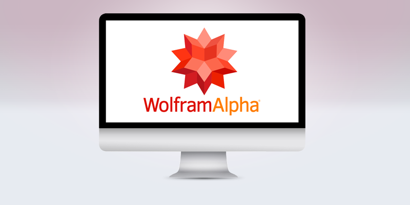 Logo van Wolfram Alpha op een computerscherm