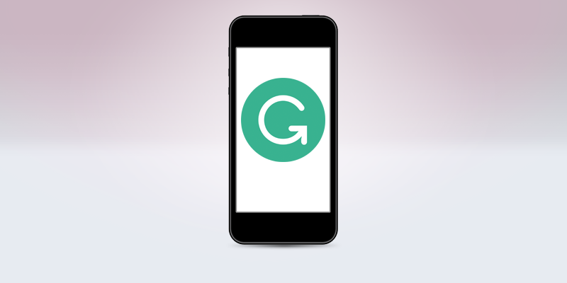 Logo van Grammarly op een smartphonescherm